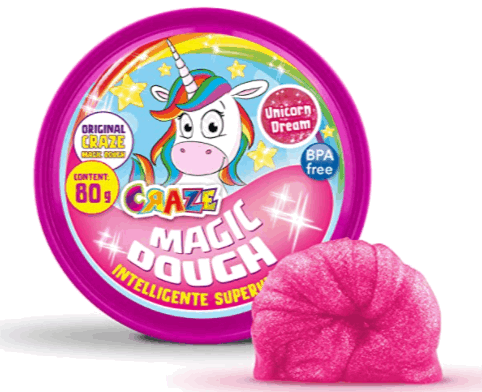 Craze Craze 58917 Superknete Fuer Kinder Magic Dough Intelligente Knete Einhorn 80G In Dose Bpa Und Glutenfrei