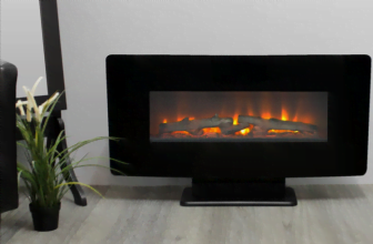 Classic Fire Elektrokamin Calgary 1400W mit simuliertem Kaminfeuer und Fernbedienung Feuereffekt Standkamin Wandkamin elektrischer Kamin Metall Glas Schwarz Amazon de Kueche Haushalt