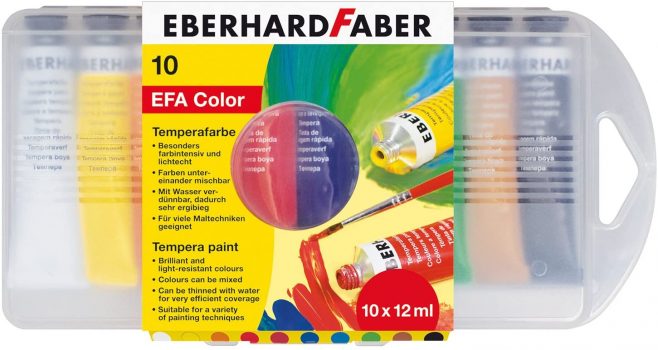 Eberhard Faber 575510 Schulmalfarben 10 Tuben je 12 ml im Etui