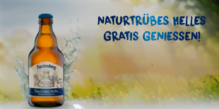 Fuerstenberg Naturtruebes Helles Bier Aktion gratis geniessen Fuerstenberg Brauerei