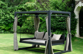 Home Deluxe Pavillon Provence mit Bett in Rattan Optik e1616423677358