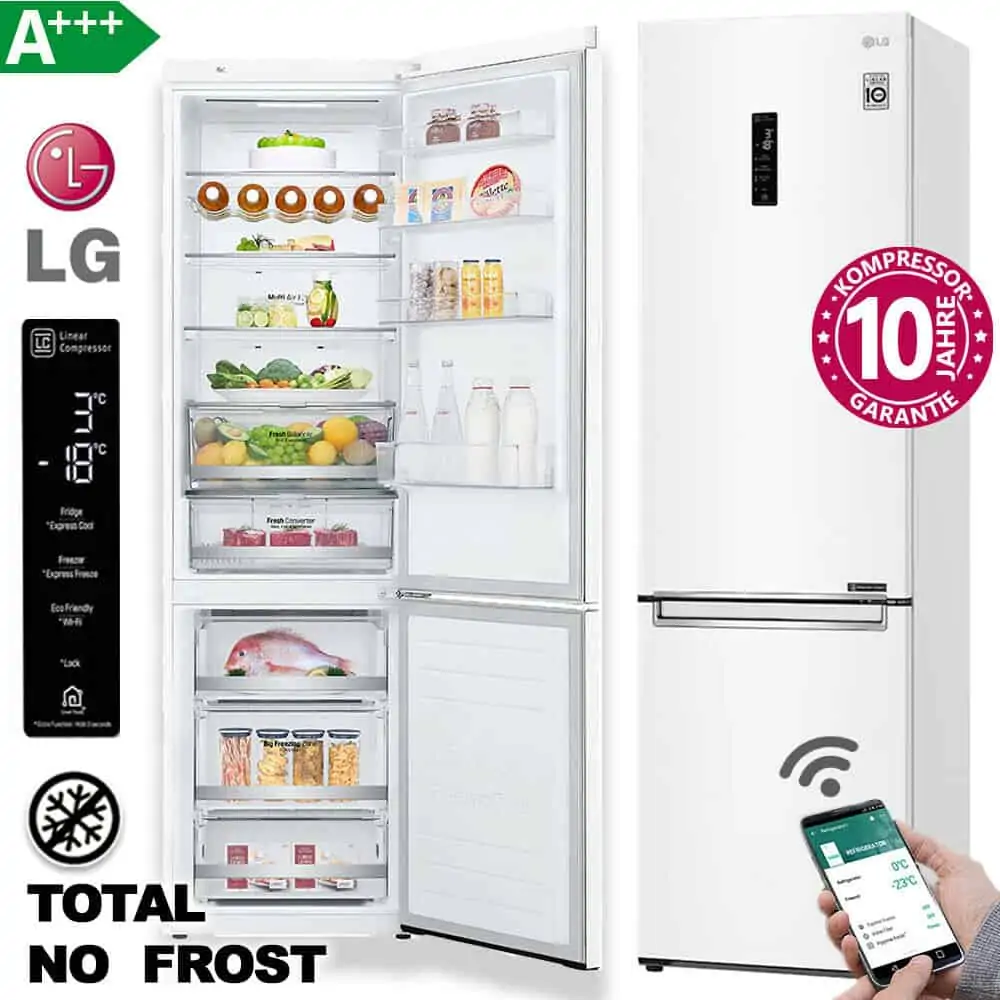 LG GBB72SWDFN Kühl-Gefrierkombination (277 L Kühlbereich, 107 L Gefrierbereich, A+++) für 519 € inkl. Versand (statt 737,99 €)