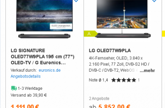 LG SIGNATURE OLED77W9PLA 195 cm 77 OLED TV G bei idealo de