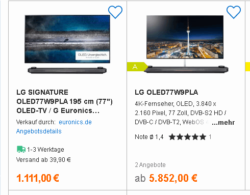 Lg Signature Oled77W9Pla 195 Cm 77 Oled Tv G Bei Idealo De