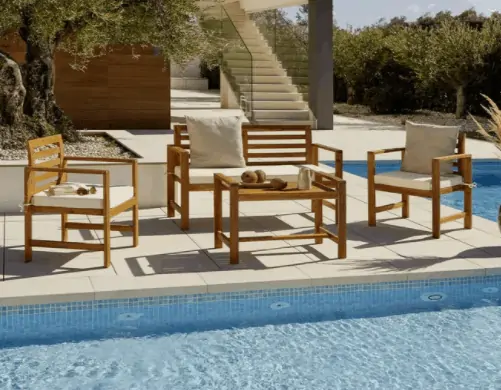 Loungegarnitur „Mico“ aus Akazie inkl. Auflagen & Kissen für 299€ inkl. Versand