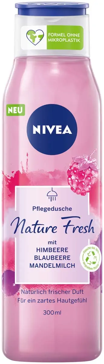 NIVEA Nature Fresh Pflegedusche Himbeere (4x 300 ml) ab 4,44 € inkl. Prime-Versand (statt 2,75 € bei DM)
