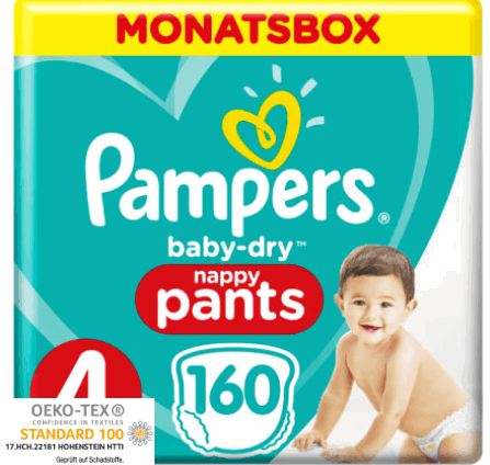 Pampers Baby Dry Pants Gr 4 9 15Kg Monatsbox 1 X 160 Hoeschenwindeln Babymarkt De