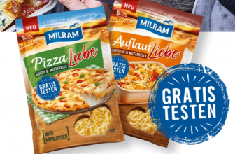 PizzaLiebe AuflaufLiebe Reibekaese Gratis testen MILRAM