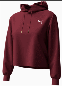 Puma Damen Kurzer Hoodie Bordeaux