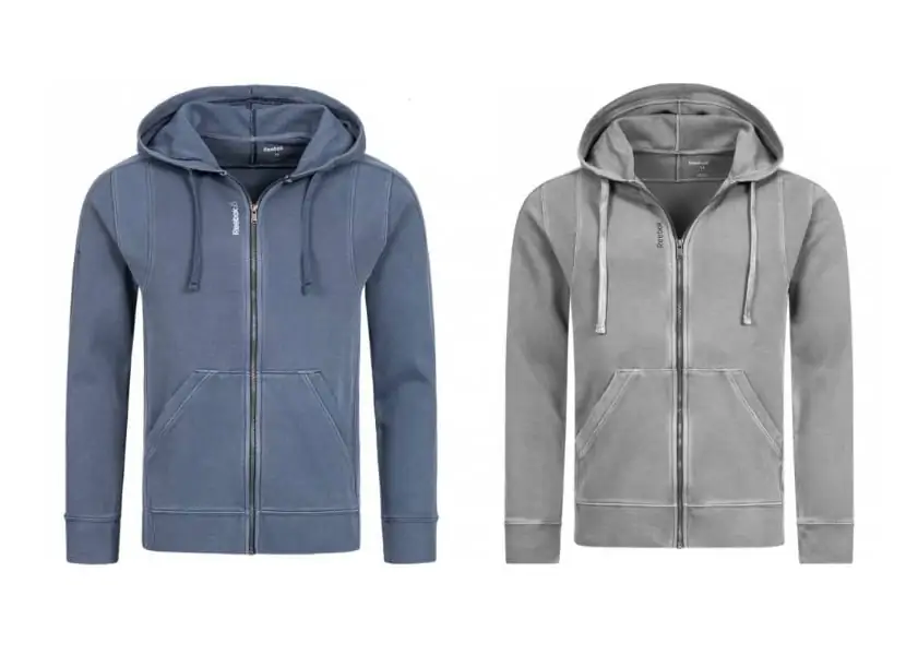 Reebok El Pigment Herren Kapuzen Sweatjacke in Blau & Grau für 29,94€ inkl. Versand statt 42€