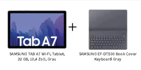 Samsung Tab A7 Wi-Fi 10,4 Zoll Tablet (32 GB) + Book Cover Keyboard für 189€ inkl. Versand