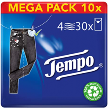 Tempo Original Taschentuecher Mega Pack 10 Packungen 30 Paeckchen x 10 Tuecher Amazon de Drogerie Koerperpflege