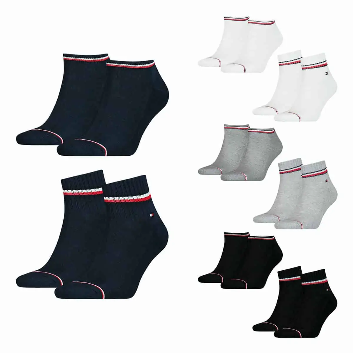 Tommy Hilfiger Herren Iconic Sports Sneaker- oder Quartersocken 8er-Pack (Größe 39-42,43-49) für 29,99 € inkl. Versand (statt 37,99 €)