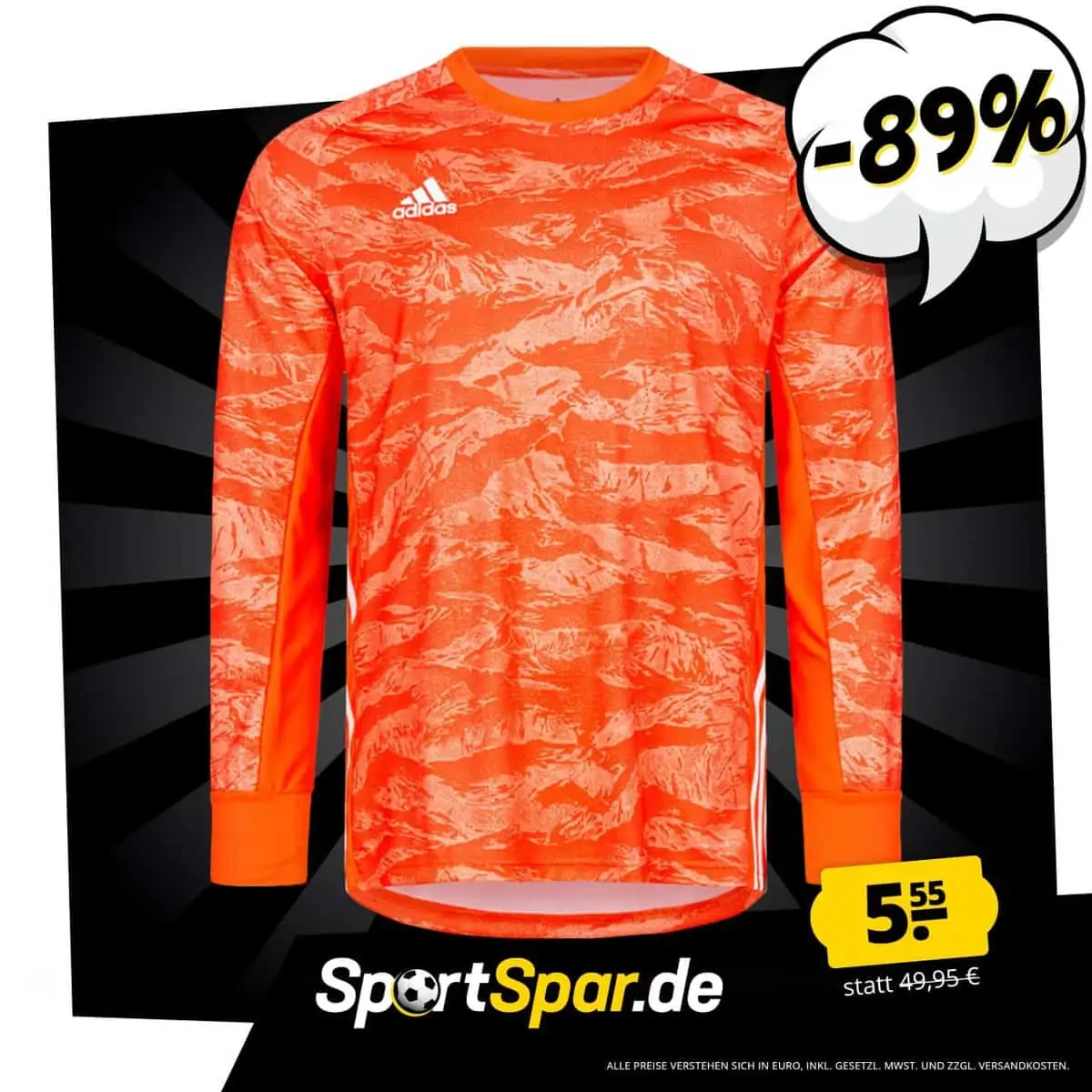adidas AdiPro 19 Kinder Torwarttrikot (Größe 128 bis 164) für 5,55 € zzgl. 3,95 € Versand (statt 18,90 €)
