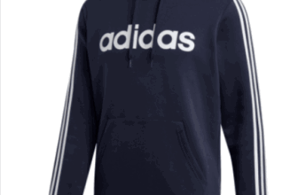 adidas Kapuzenpullover Essential 3S Fleece dunkelblau weiss Fussball Shop