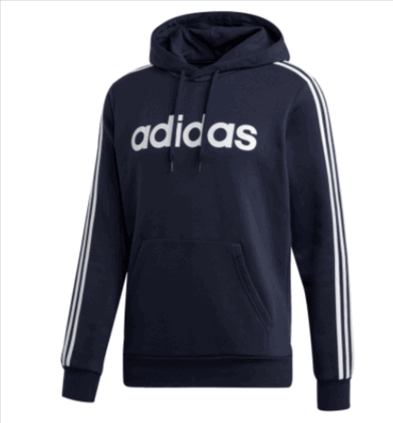 Adidas Kapuzenpullover Essential 3S Fleece Dunkelblau Weiss Fussball Shop