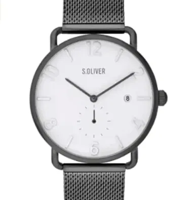 s.Oliver Herren Analog Quarz Uhr mit  Edelstahl Armband SO-3717-MQ für 33,91€ (Prime)