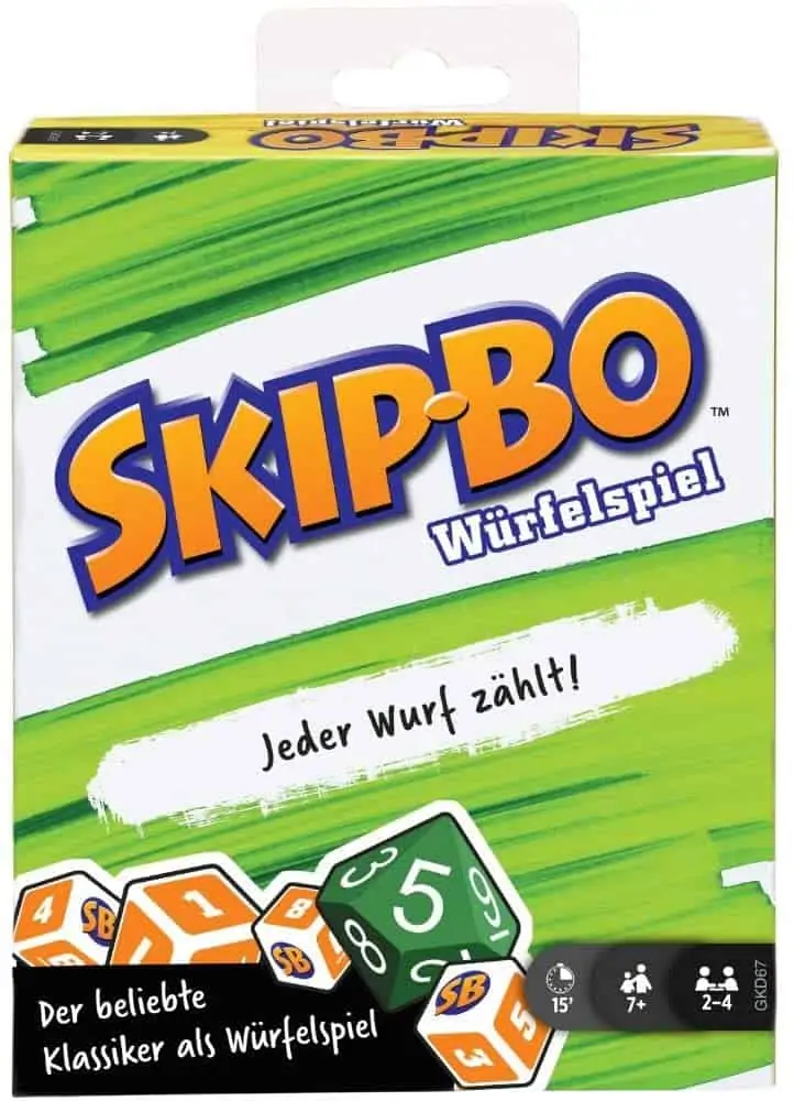 Mattel Games GKD67 – Skip-Bo Würfelspiel, mit Trockenlöschtafeln und Markern für 7,90€ [Prime] statt 12,85€