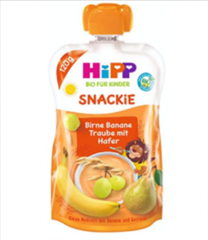 HiPP Sportsfreund Quetschbeutel Birne Banane Traube mit Hafer 100 Bio Fruechte ohne Zuckerzusatz 6 x 120 g Beutel Amazon de Lebensmittel Getraenke