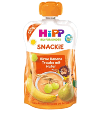 Hipp Sportsfreund Quetschbeutel Birne Banane Traube Mit Hafer 100 Bio Fruechte Ohne Zuckerzusatz 6 X 120 G Beutel Amazon De Lebensmittel Getraenke