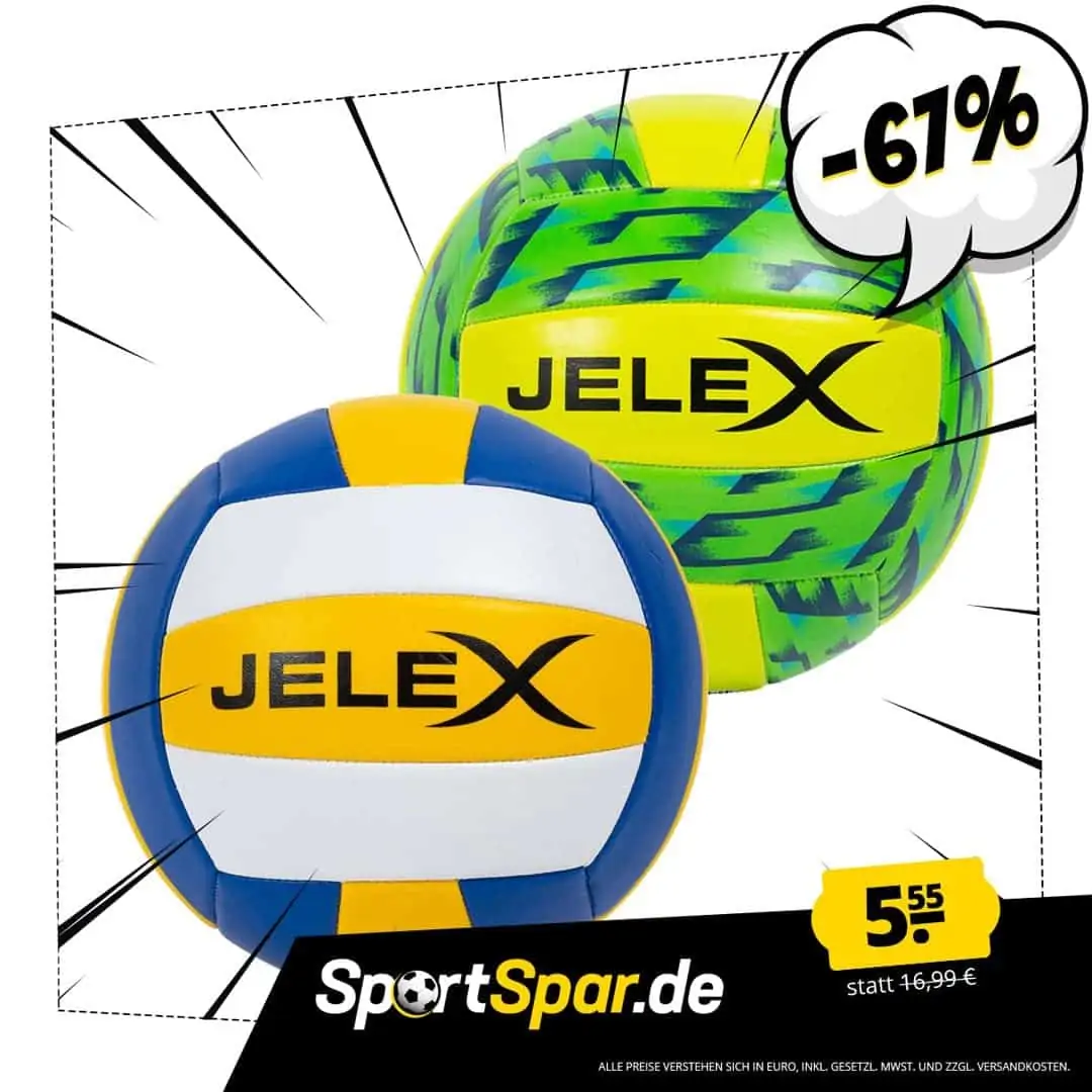 JELEX Softtouch Volleyball (2 Varianten, Größe 5) für je 5,55 € zzgl. 3,95 € Versand 🏐🏐🏐