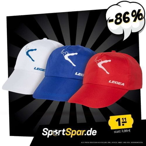 Legea Basecap Kappe (4 Farben) für je 1,11 € zzgl. 3,95 € Versand
