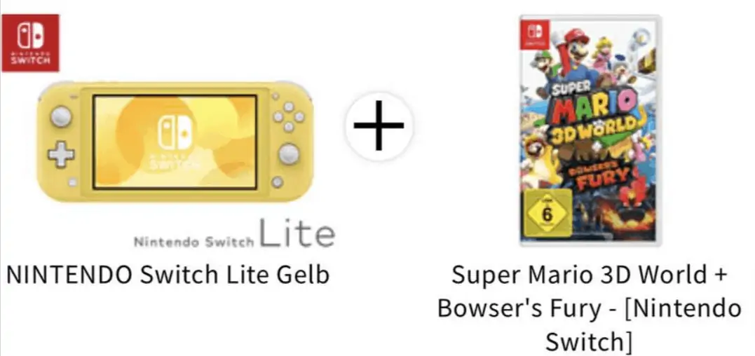 NINTENDO Switch Lite (alle Farben) inkl. Super Mario 3D World + Bowser’s Fury für 219,99 € inkl. Versand