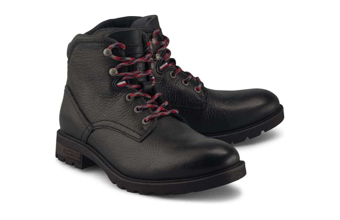 Tommy Hilfiger Textured Lace Up Leder Boots