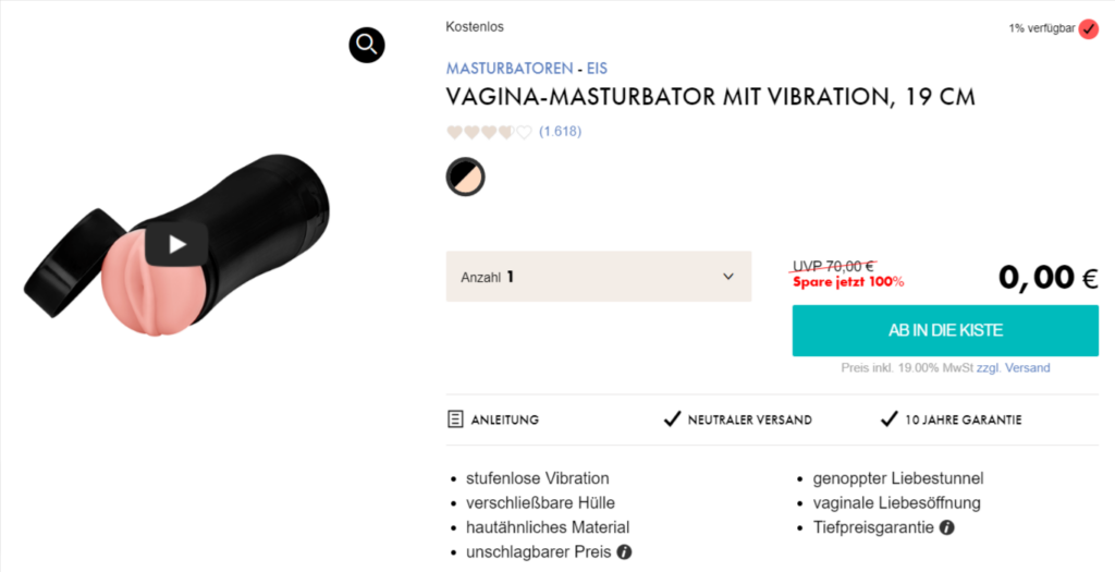 Vagina-Masturbator Mit Vibration