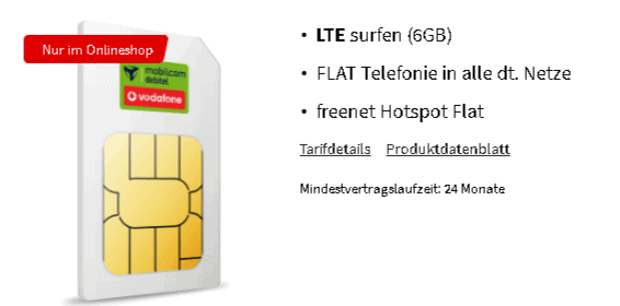 Vodafone Green Lte 6Gb Promotion Mediamarkt Tarifwelt