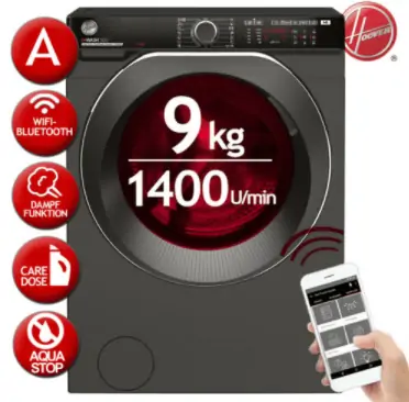 Hoover HWPDQ49AMBCR Frontlader Waschmaschine 9kg 0-1400 U/min für 359€