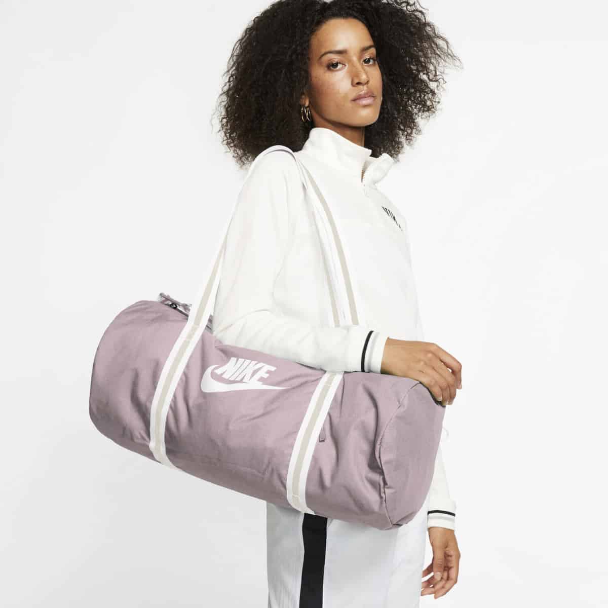 Nike Heritage Duffle Bag Ba6147 Plum Chalk Plum Chalk White