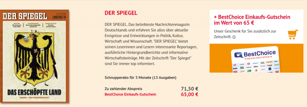 Spiegel Schnupperabo