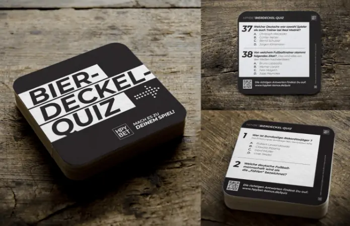Gratis: Fußball Bierdeckel Quiz von Hyperbet