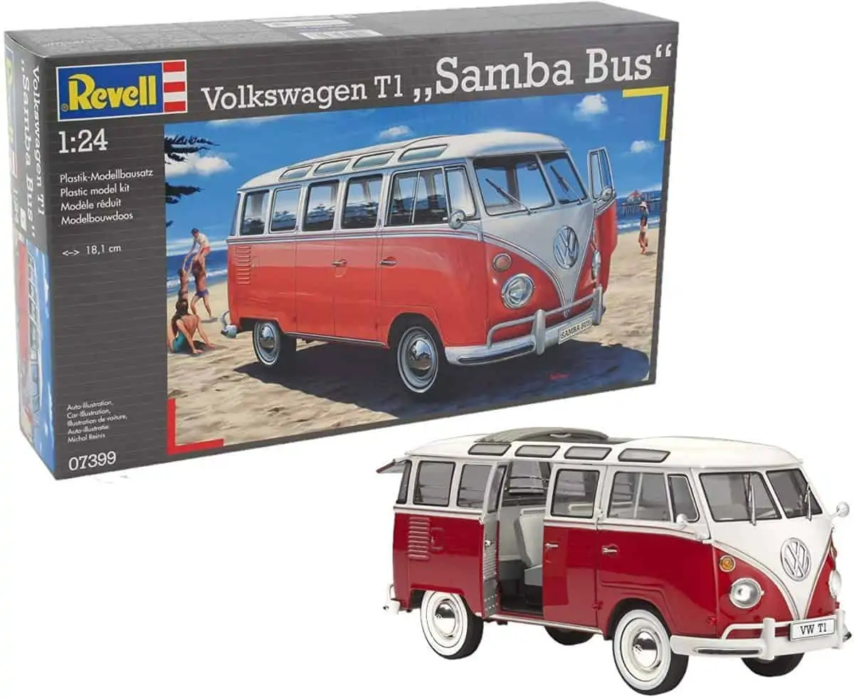 Revell 07399 Modellbausatz Auto 1:24 – Volkswagen VW T1 Bulli Samba Bus, Level 5 für 17,49 € inkl. Prime-Versand (statt 25,97 €)