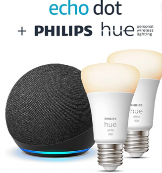 Echo Dot 4 Generation Anthrazit Philips Hue White Smart Bulb E27 Doppelpack Funktionert mit Alexa Smart Home Einsteigerpaket Amazon de Amazon Geräte Zubehör