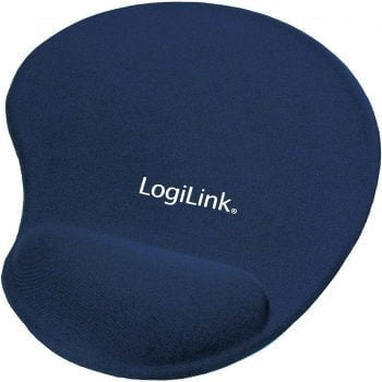 LogiLink Mousepad mit Silikon Gel Handauflage in Blau e1621842415158