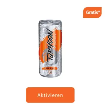 Müller-App: Typhoon Energydrink „Regular“ kostenlos (250ml) ab 5€ Einkaufswert