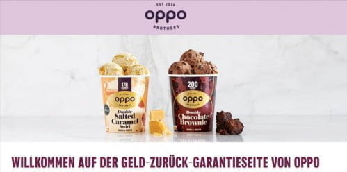 Oppo-Eis gratis testen mit Geld-Zurück-Garantie 🍦