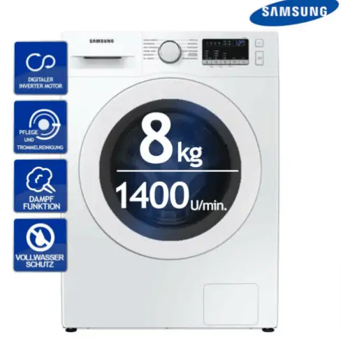 SAMSUNG WW81T4042EE FRONTLADER WASCHMASCHINE Digital Inverter Motor 8 KG für 314,91€ inkl. Versand