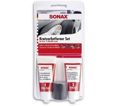 SONAX Kratzer Entferner Set fuer Klar u. Metalllack geeignet