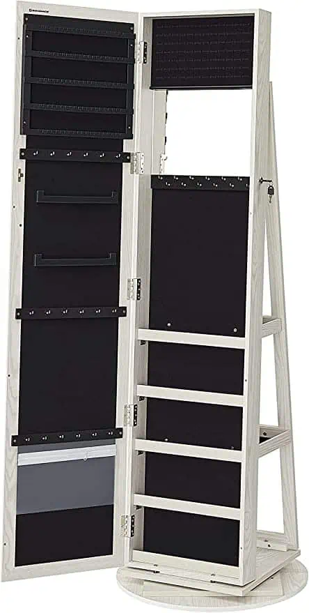Songmics Schmuckschrank mit Spiegel JBC62W (360° drehbar mit Leiterregal) für 95,99 € inkl. Versand