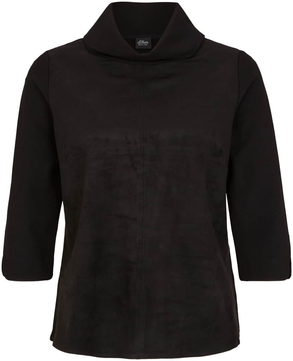 S Oliver Interlock Shirt 2053014 Schwarz