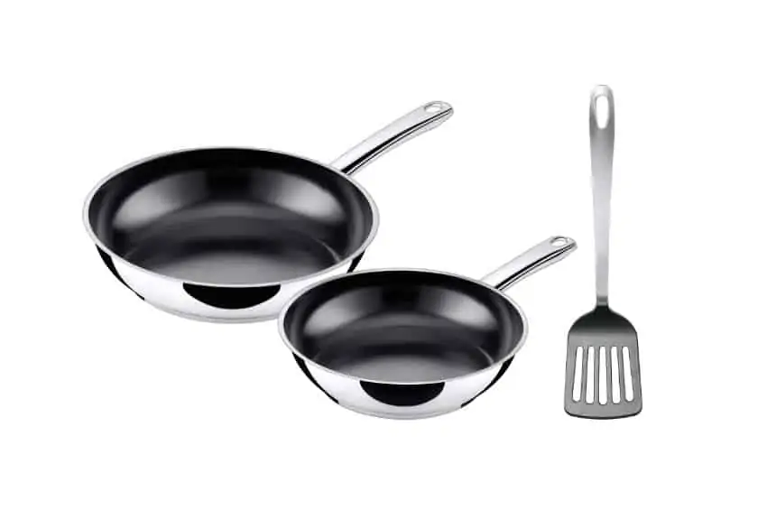 3er-Set Silit Talis Pfannenset Edelstahl aus 20cm & 24cm Pfanne (induktionsgeeignet) + Pfannenwender für 29,99€ inkl. Versand statt 64,95€
