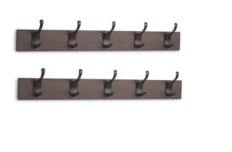 Amazon Basics Holz Wandgarderobe 5 Moderne Haken 57 cm Espresso 2 Stueck