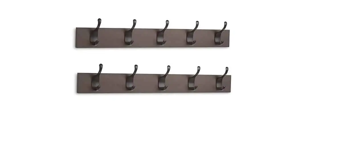 2er-Pack Holz Wandgarderobe – 5 Moderne Haken, 57 cm für 10,13€ [Prime] statt 21,54€