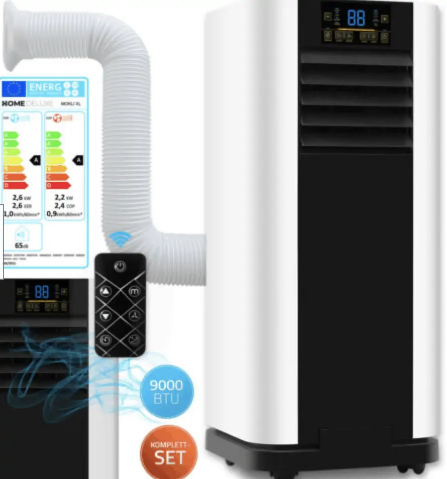 Mobile Klimaanlage EEK A 4in1-Gerät  9000BTU R290 2,6kW für 206,10€ inkl. Versand