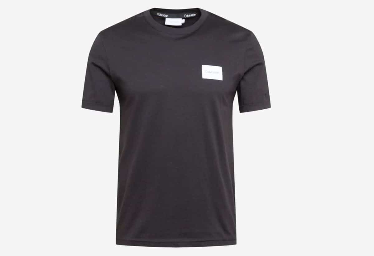 Calvin Klein T Shirt Turn Up Logo In Regular Fit 2