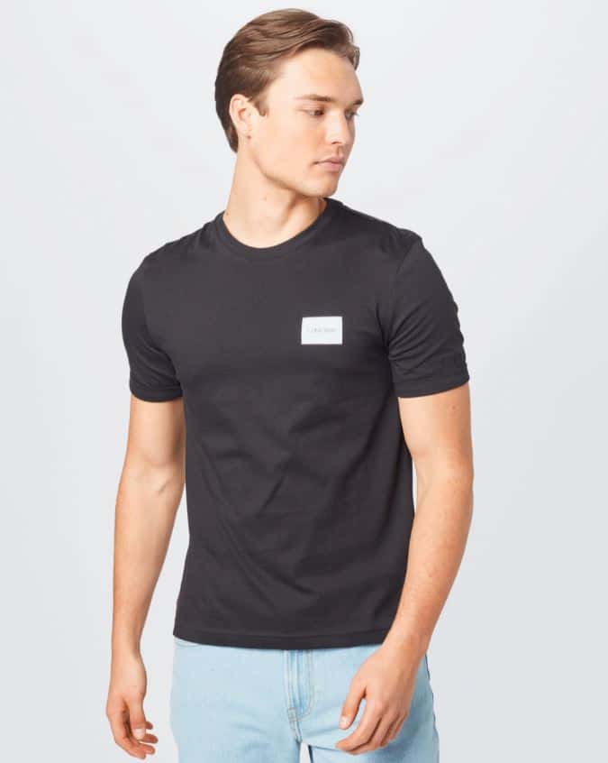 Calvin Klein T Shirt Turn Up Logo In Regular Fit