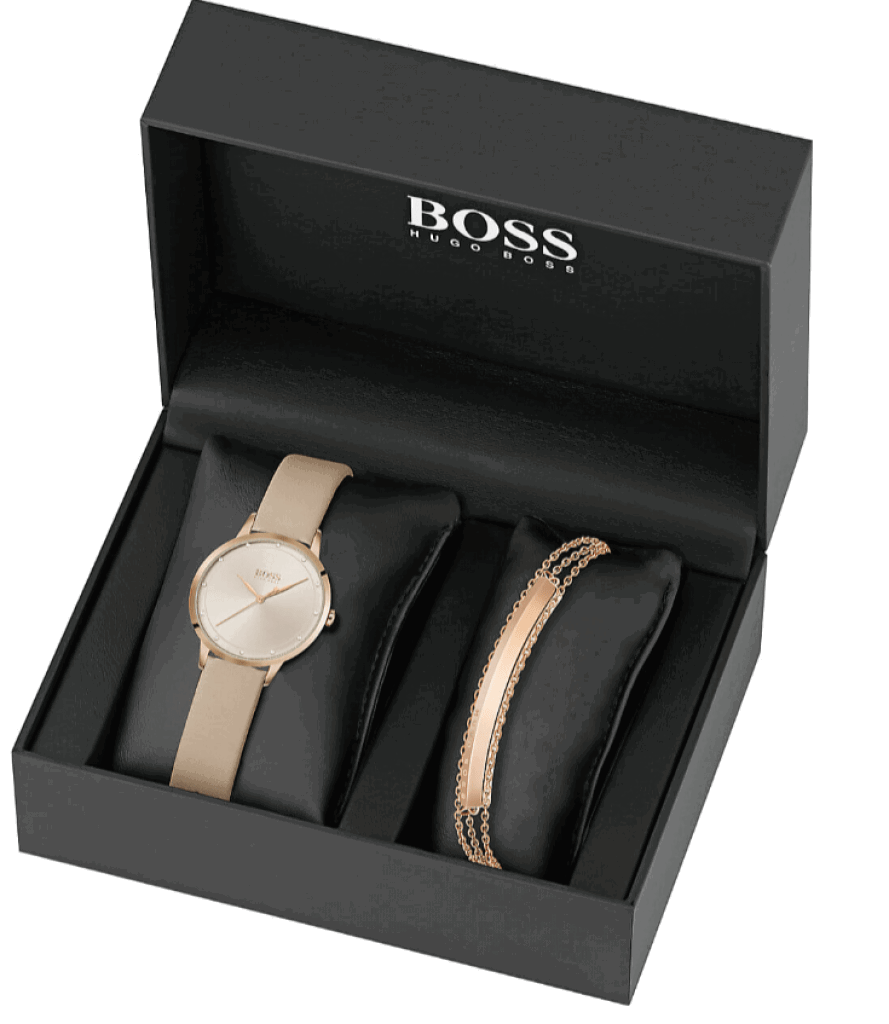 Hugo Boss Uhren Sets 1570108 Aus Edelstahl In Rosegold